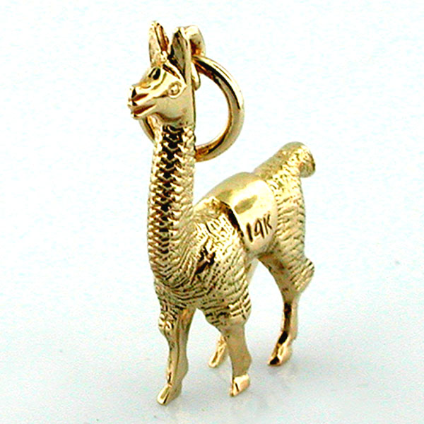 14K Gold Llama Charm