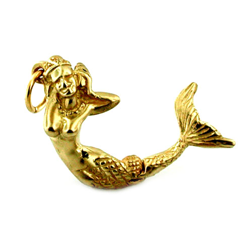 Mermaid with Movable Tale 14k Gold Charm