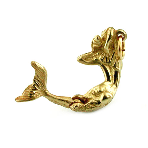 Mermaid with Movable Tale 14k Gold Charm