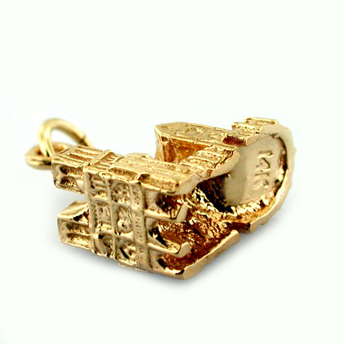 Notre Dame De Paris Cathedral 14K Gold Travel Charm 