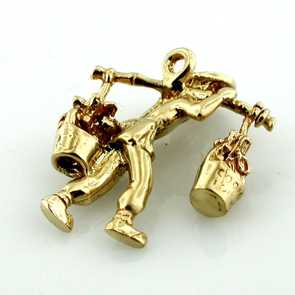 Oriental Flower Vendor 14K Gold Charm