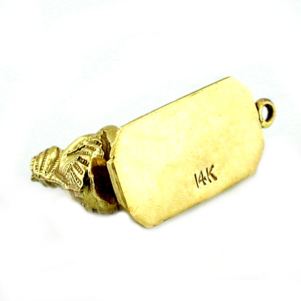 Indian Snake Charmer 14k Gold Charm 