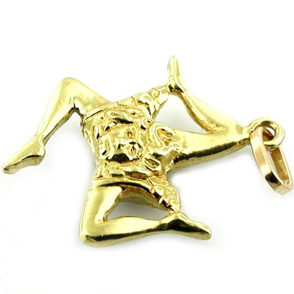 Trinacria Sicily Italy Symbol 14k Gold Charm Pendant