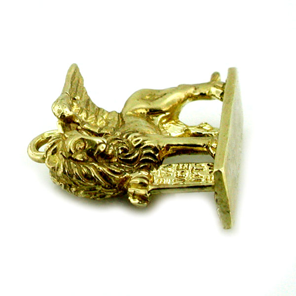 Winged Lion St. Mark Venice Travel 14k Gold Charm Pendant