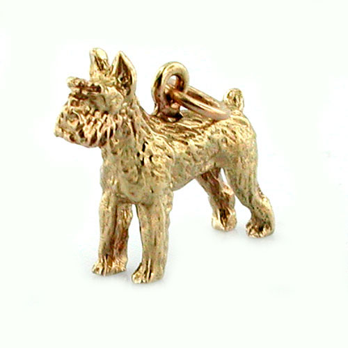 Schnauzer Terrier Dog 14k Gold Charm 