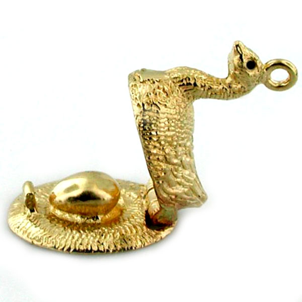 Goose on Golden Egg 14K Gold Charm - Opens