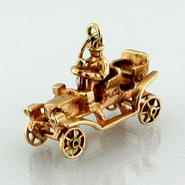 14k Gold Ford Model T Antique Car Vintage Movable Charm
