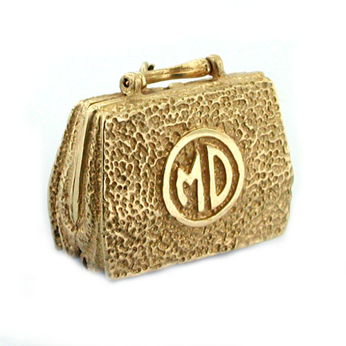 14k Gold Doctor Medical Nurse Paramedic Bag Movable Vintage Charm