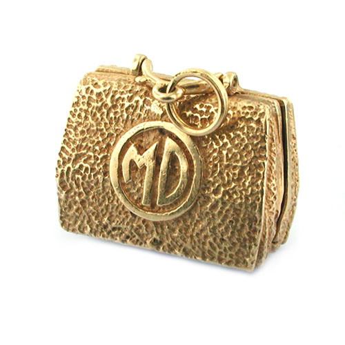 14k Gold Doctor Medical Nurse Paramedic Bag Movable Vintage Charm