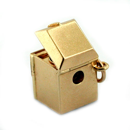 1950's Record Player Victrola Phonograph Stanhope Viewer Vintage 14k Gold Charm 