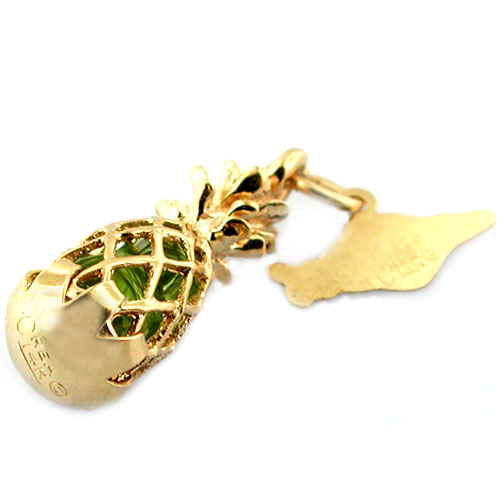 14K Gold Pineapple Vintage Crea Charm - Hawaii